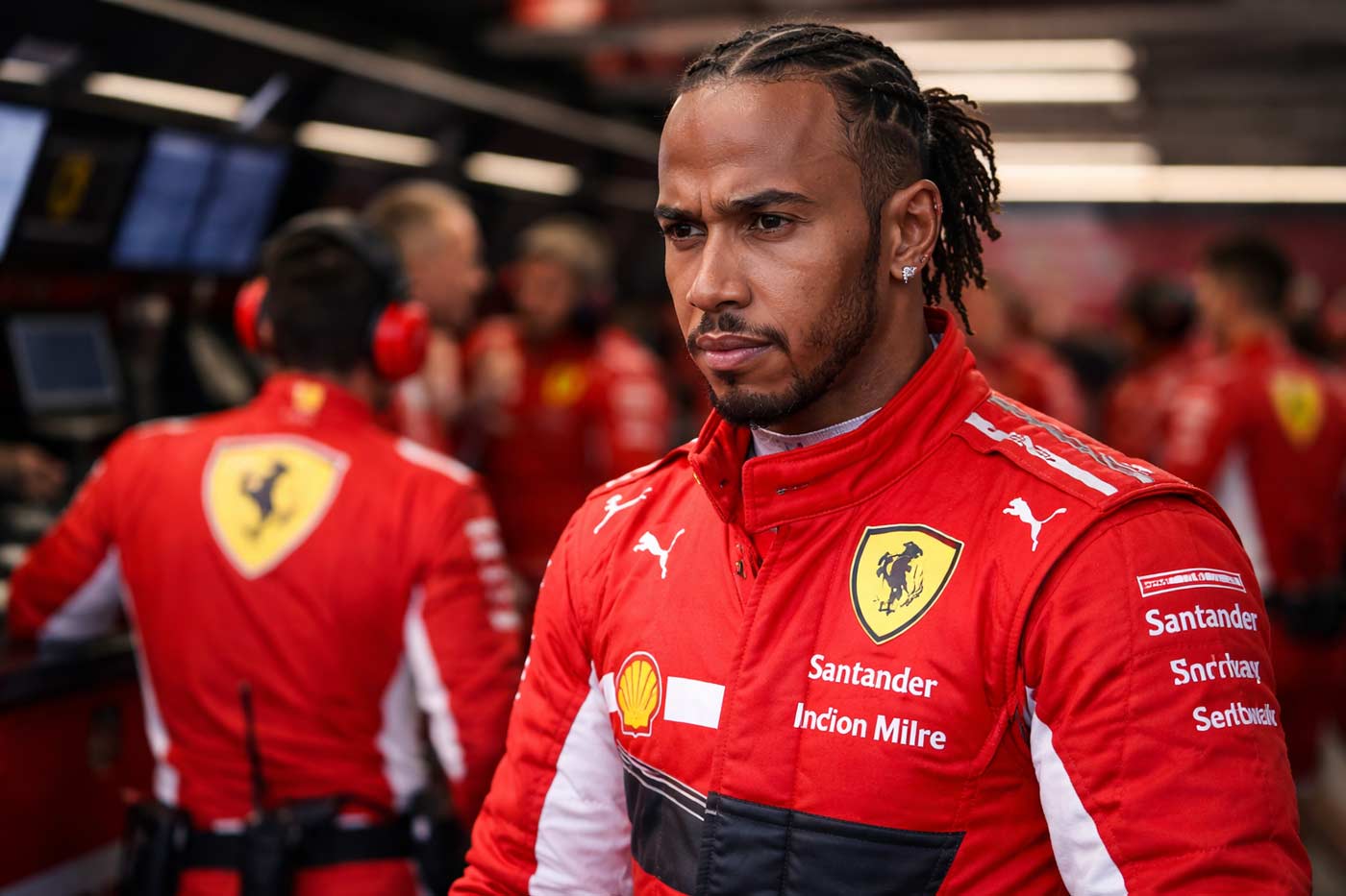 Lewis Hamilton Ferrari pit lane