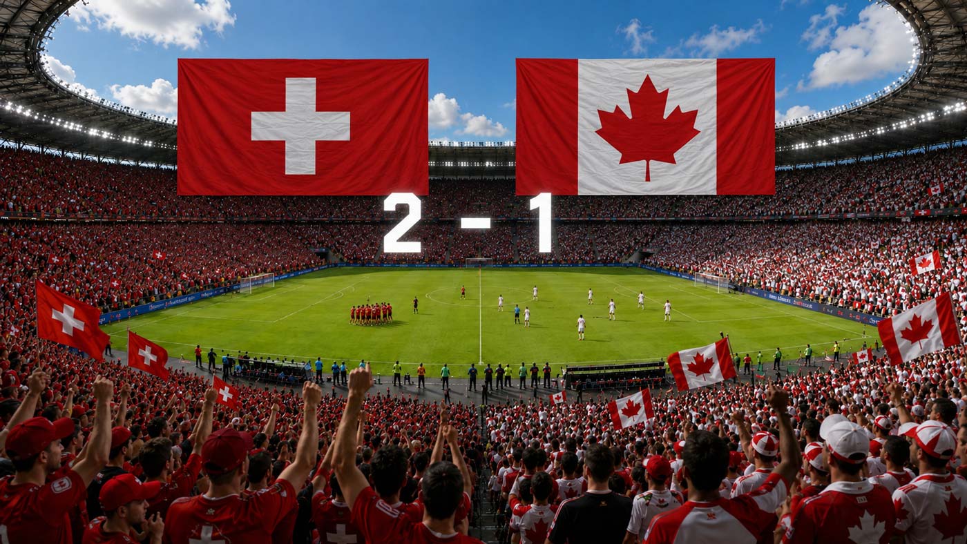 La Suisse bat le Canada 2-1 à la Coupe du monde 2026