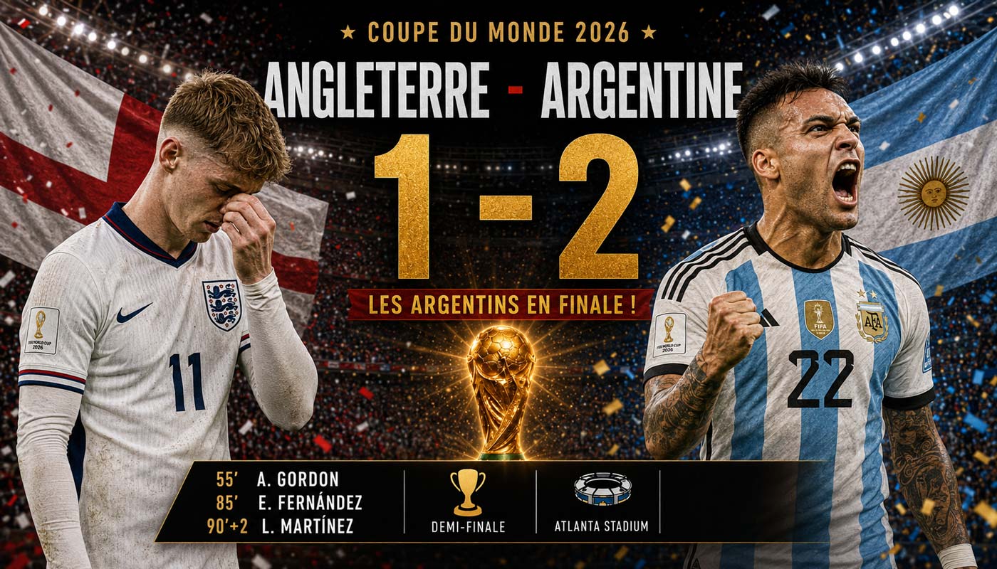 L’Argentine bat l’Angleterre 2-1 en demi-finale de la Coupe du monde 2026 et rejoint la finale