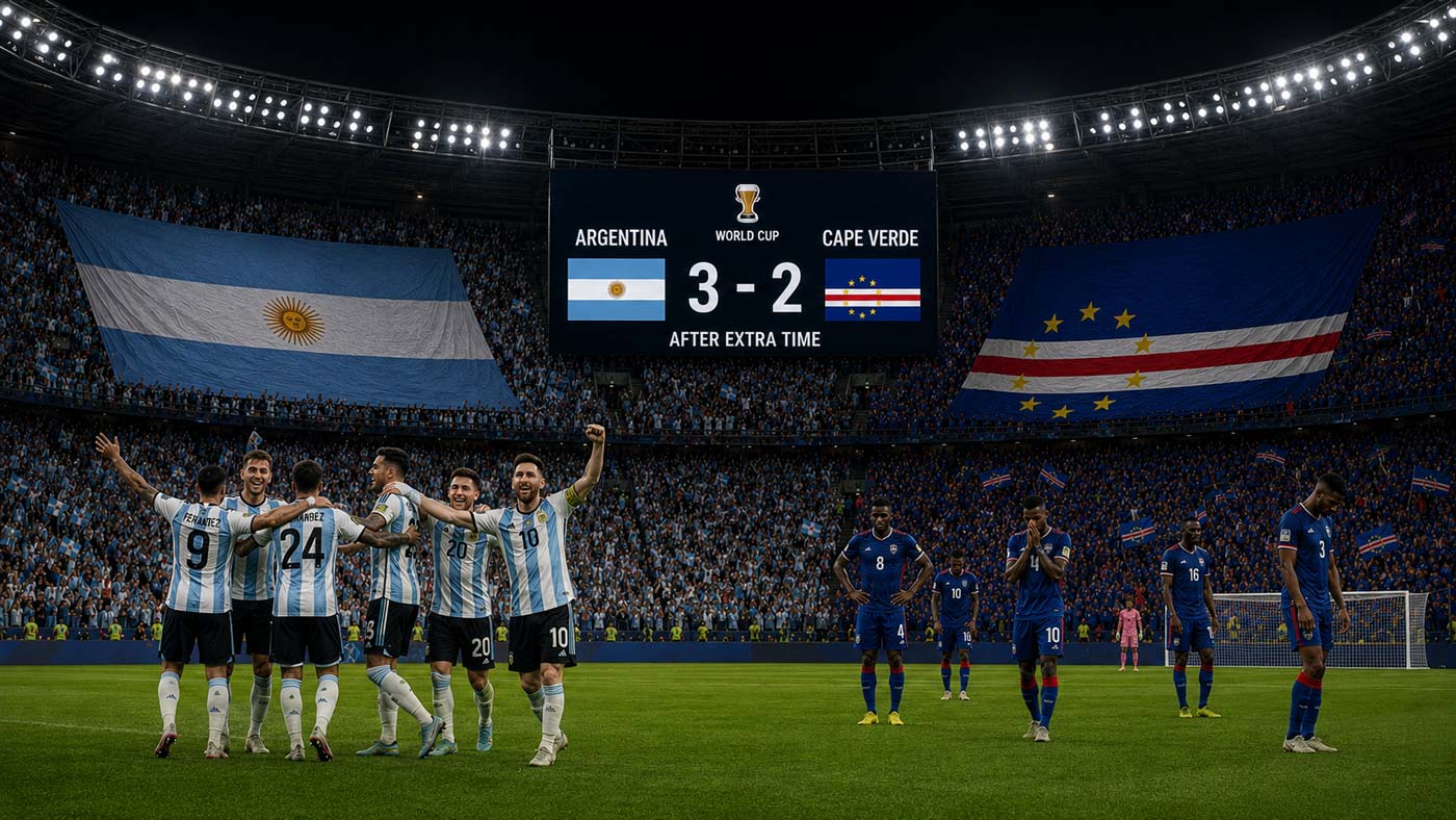 L’Argentine bat le Cap-Vert 3-2 après prolongation