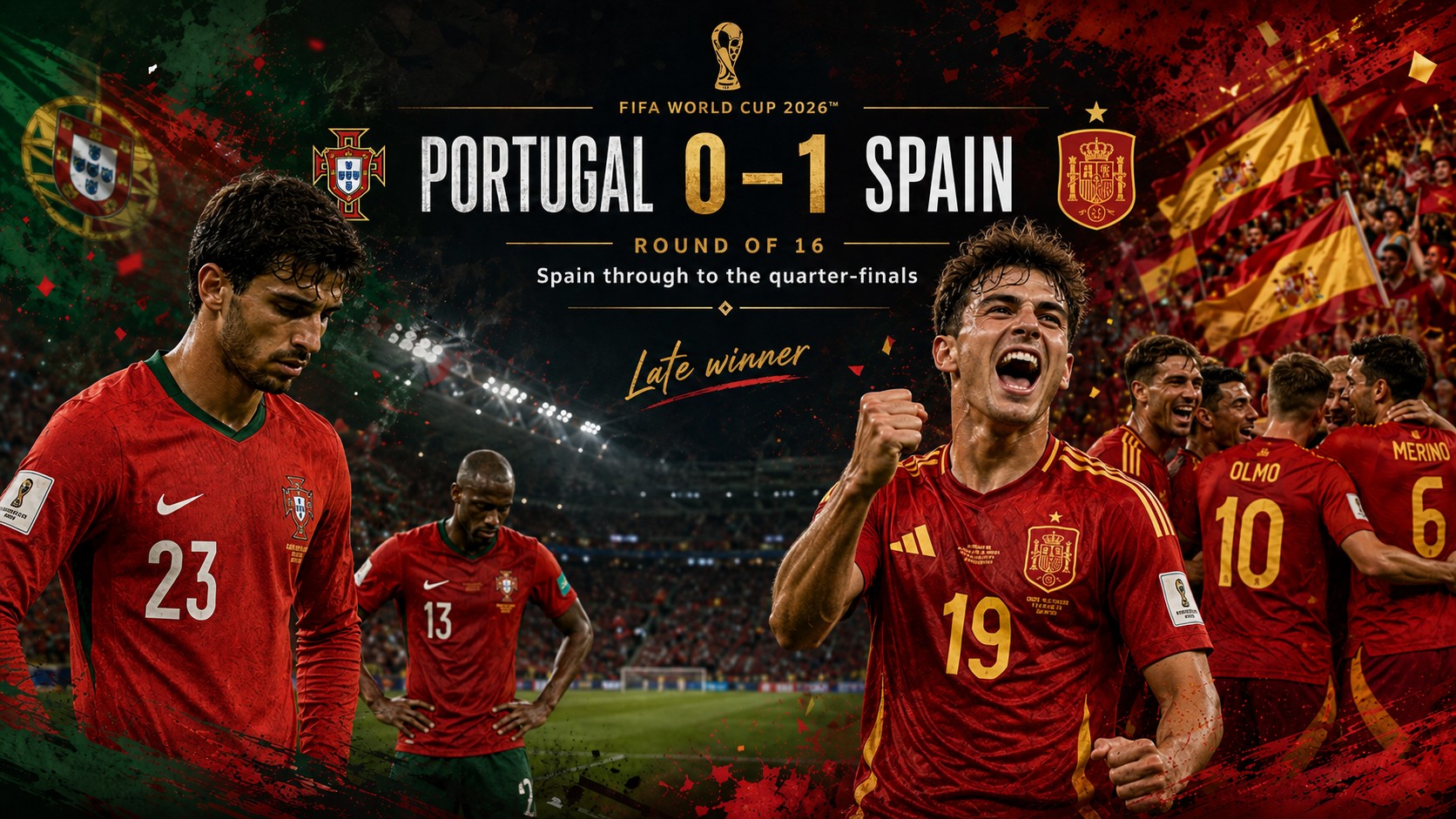 L’Espagne élimine le Portugal 1-0 en huitièmes de finale de la Coupe du monde 2026