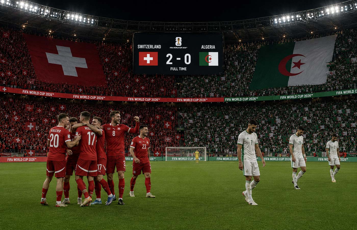 La Suisse bat l’Algérie 2-0 en seizièmes de finale de la Coupe du monde 2026