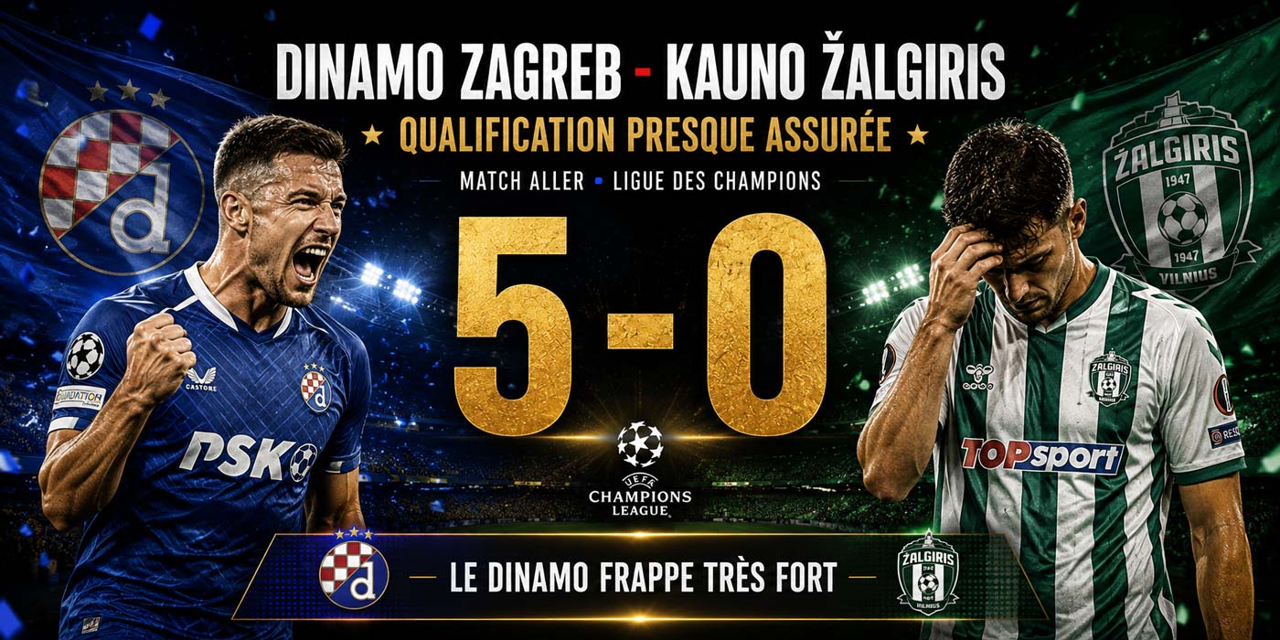Un joueur du Dinamo Zagreb célèbre la victoire 5-0 face à Kauno Žalgiris.