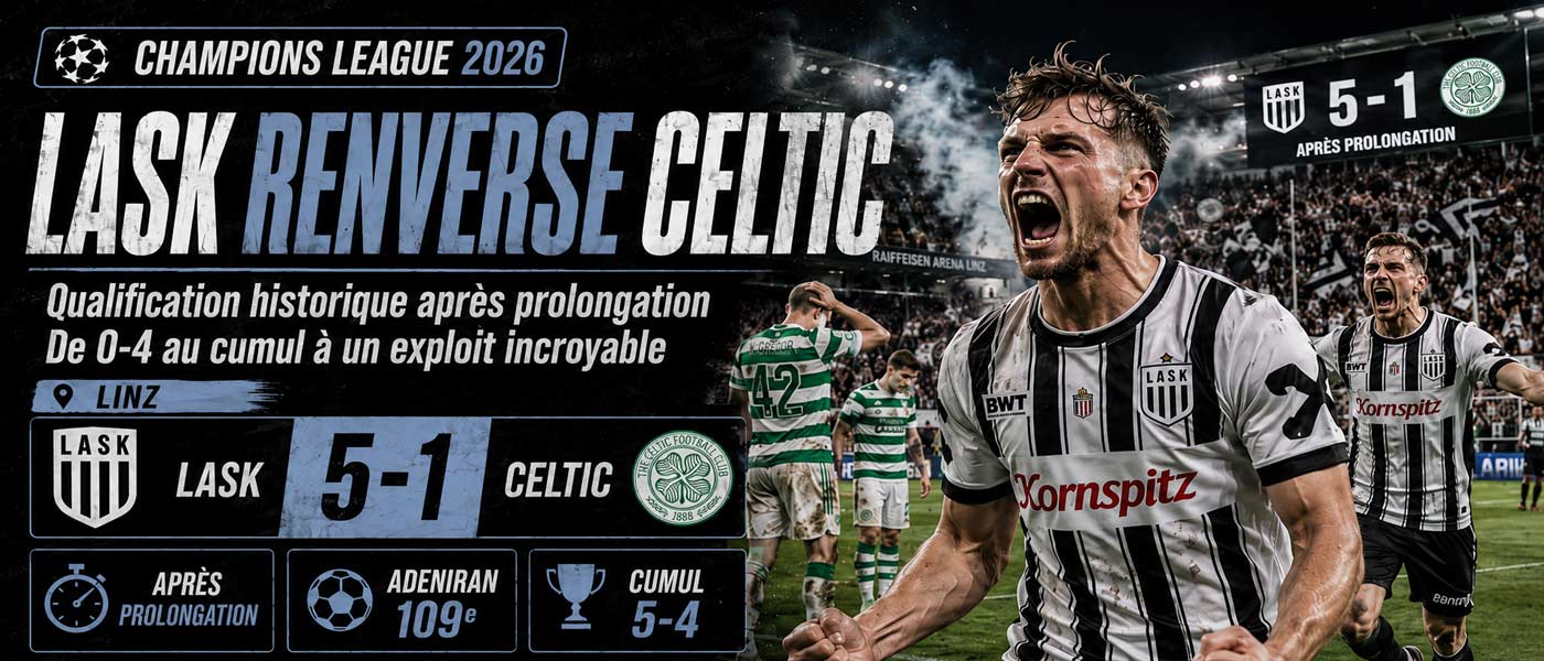 Les joueurs du LASK célèbrent leur victoire 5-1 contre le Celtic en barrage de Champions League 2026