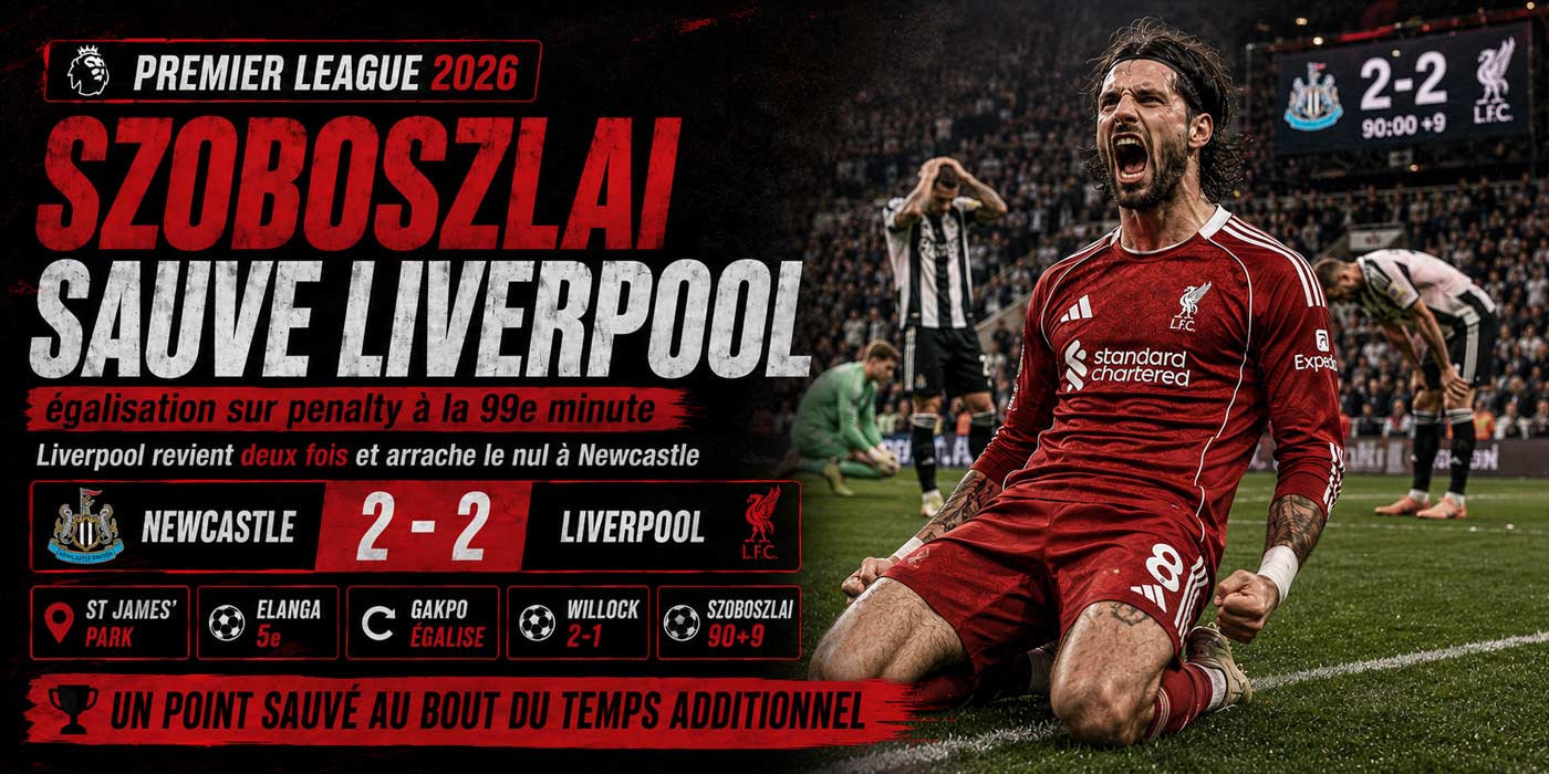 Dominik Szoboszlai célèbre l’égalisation de Liverpool contre Newcastle à la 99e minute