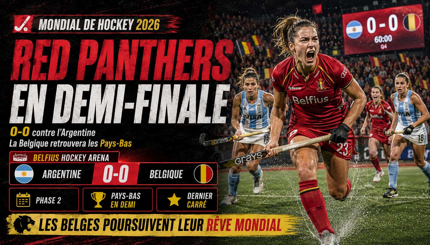 Une joueuse des Red Panthers en action lors du match nul 0-0 contre l’Argentine au Mondial de hockey 2026