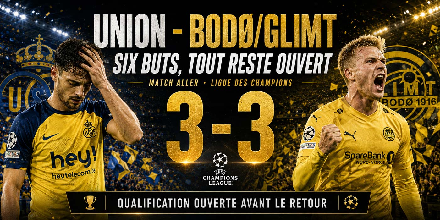 Joueurs de l’Union et de Bodø/Glimt après leur match nul 3-3 en Ligue des champions.