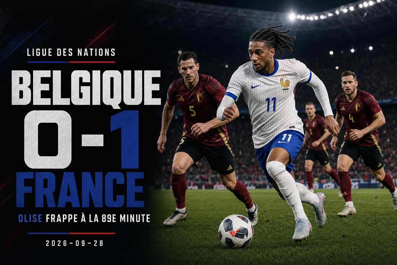 Michael Olise offre la victoire à la France contre la Belgique en Ligue des nations à Bruxelles
