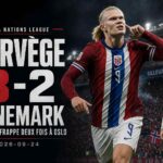 Erling Haaland célèbre lors de la victoire 3-2 de la Norvège contre le Danemark à Oslo
