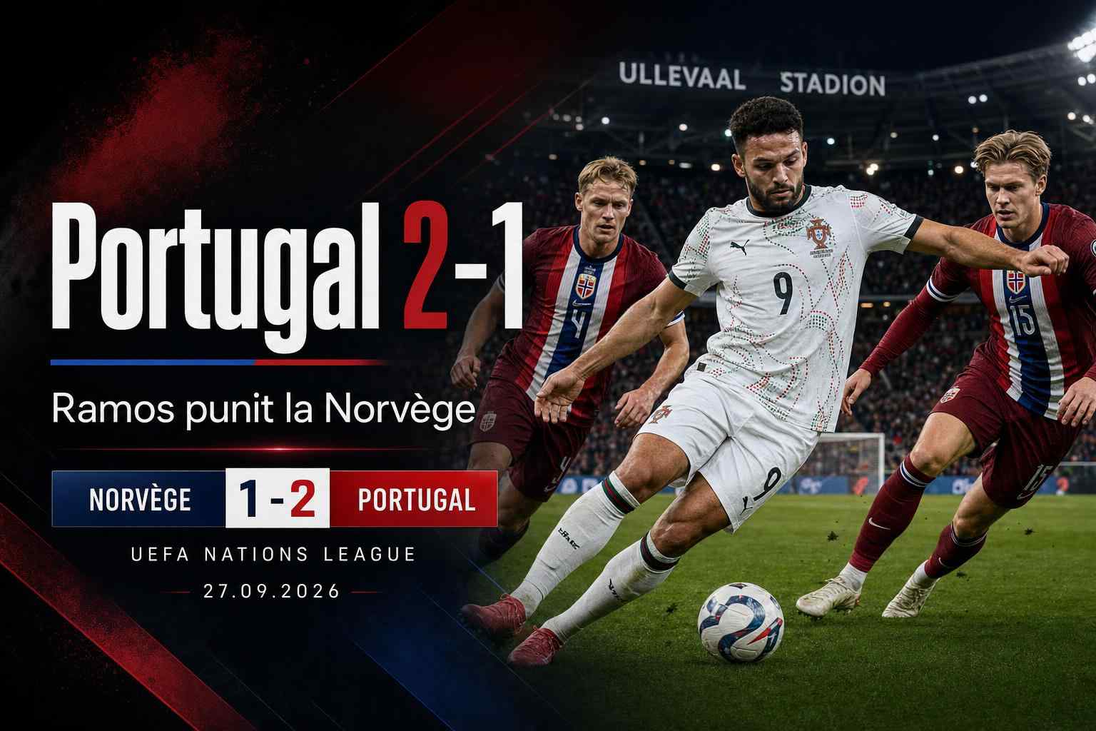 Gonçalo Ramos célèbre lors de la victoire 2-1 du Portugal contre la Norvège en Ligue des Nations