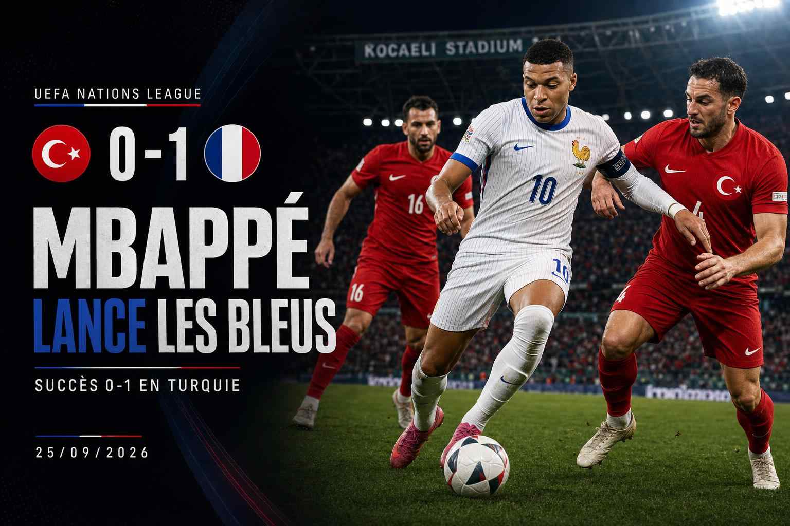 Kylian Mbappé lors de Turquie-France en Ligue des nations, victoire française 0-1