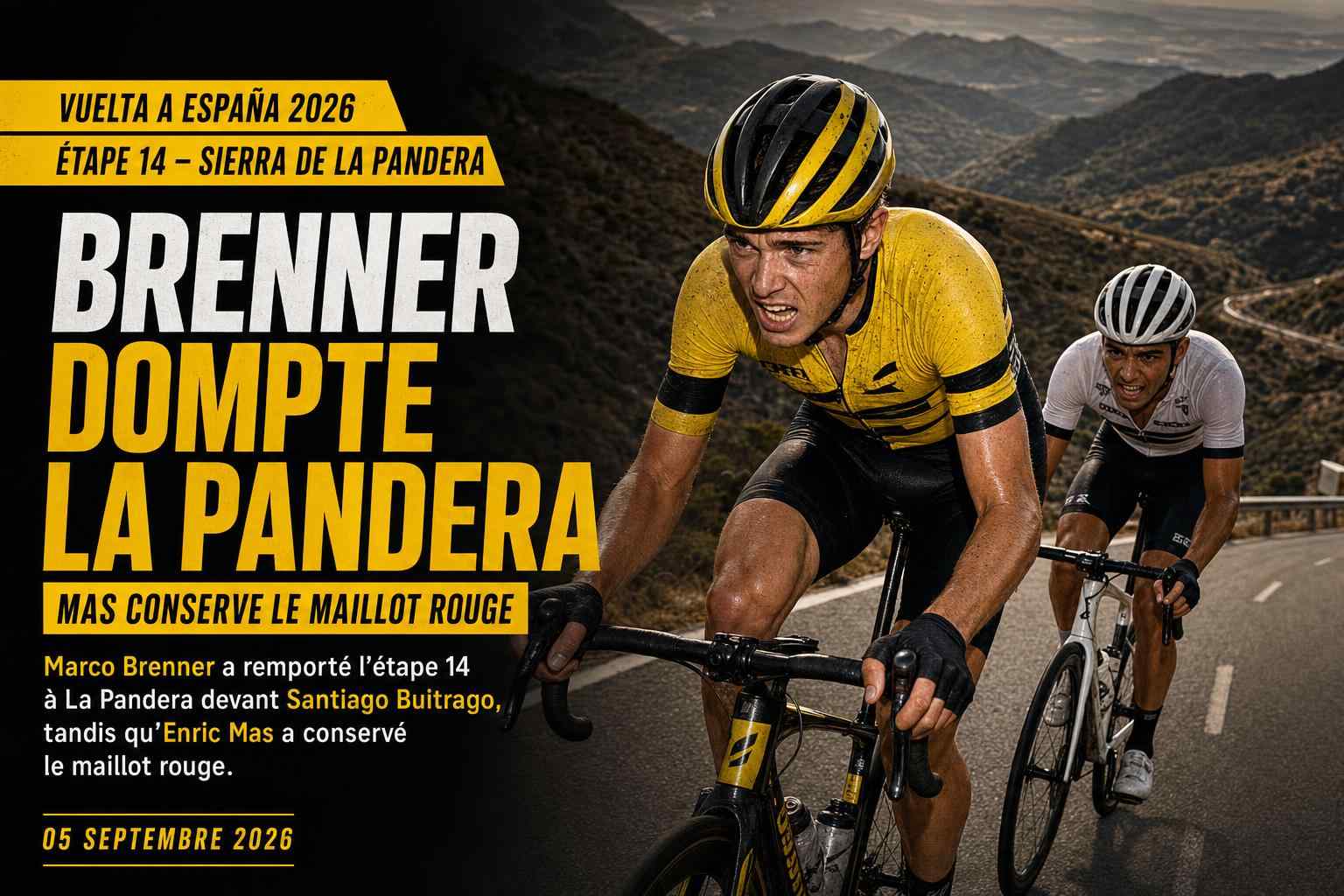Marco Brenner grimpe vers la victoire à La Pandera lors de la 14e étape de la Vuelta 2026