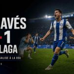 Visuel du match Deportivo Alavés contre Málaga terminé sur le score de 1-1 en La Liga