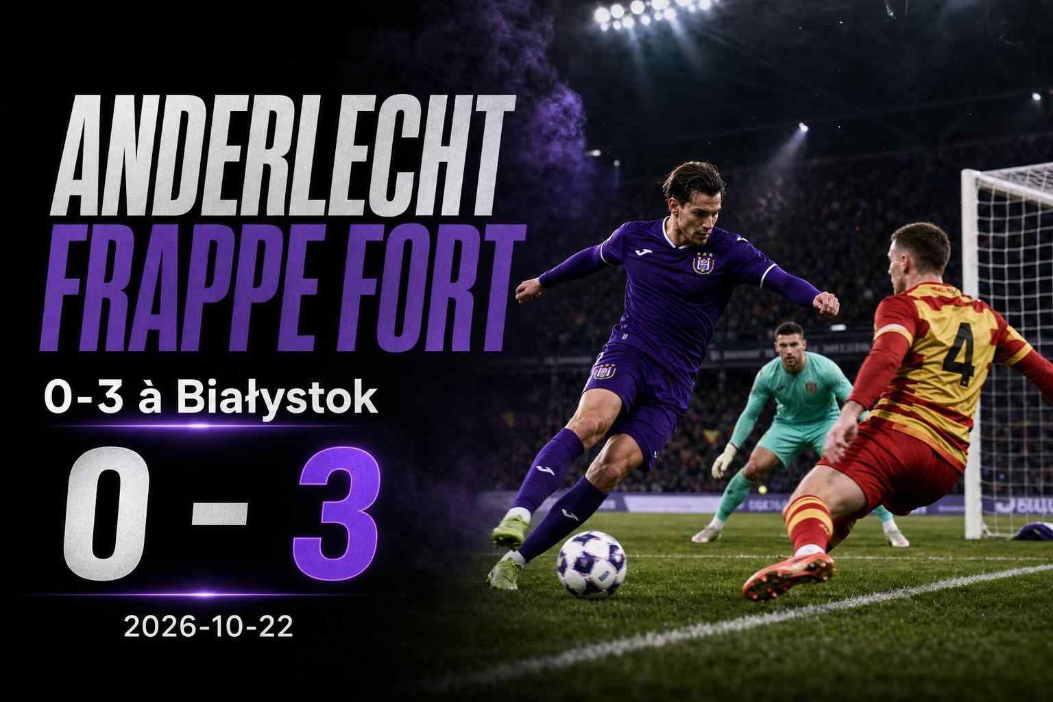 Graphique du match Jagiellonia Białystok - Anderlecht terminé sur le score de 0-3 en Europa League