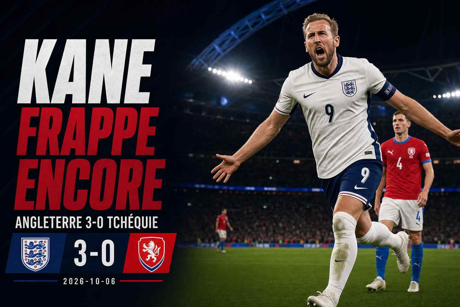 Harry Kane célèbre lors de la victoire 3-0 de l’Angleterre contre la Tchéquie à Wembley