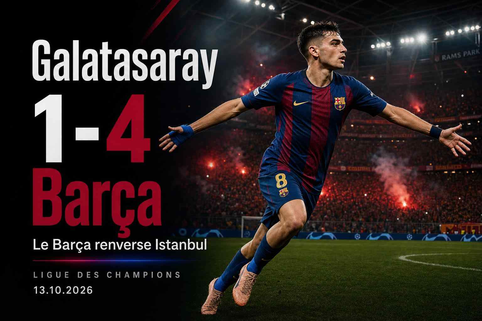 Visuel du match Galatasaray - FC Barcelone terminé sur le score de 1-4 en Ligue des champions