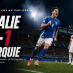 Visuel sport montrant l’Italie battre la Turquie 3-1 en Ligue des nations à Bologne