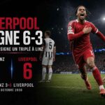 Bradley Barcola célèbre lors de la victoire 6-3 de Liverpool contre LASK Linz en Ligue des champions