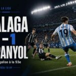 Visuel du match Málaga contre Espanyol terminé sur le score de 1-1 avec une égalisation tardive d’Adrián Niño