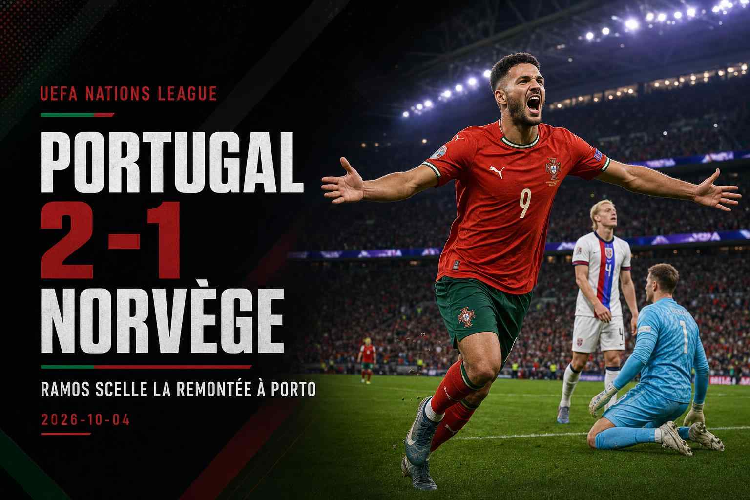 Le Portugal bat la Norvège 2-1 à Porto en UEFA Nations League