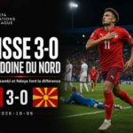 Visuel sport annonçant la victoire 3-0 de la Suisse contre la Macédoine du Nord en Ligue des nations