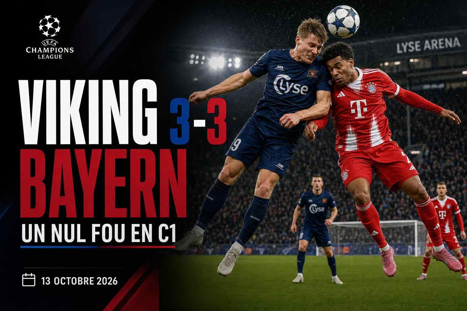 Action du match Viking FK contre Bayern Munich terminé sur le score de 3-3 en Ligue des champions